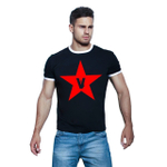 Черная футболка с принтом-звездой (Размер: S) (Цвет: черный)