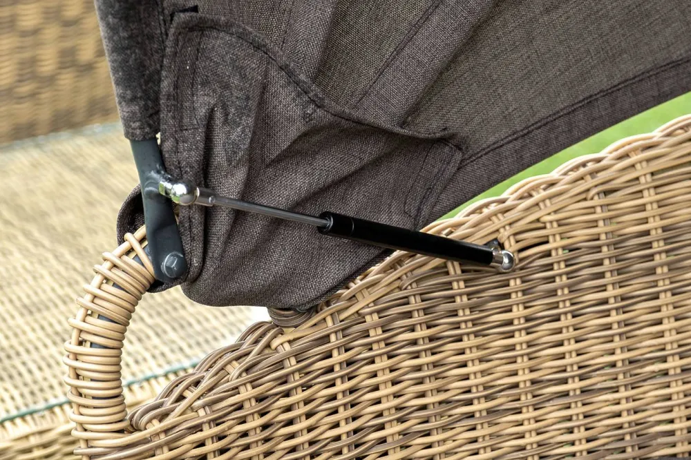 "Стильяно" плетеная кровать круглая, цвет соломенный