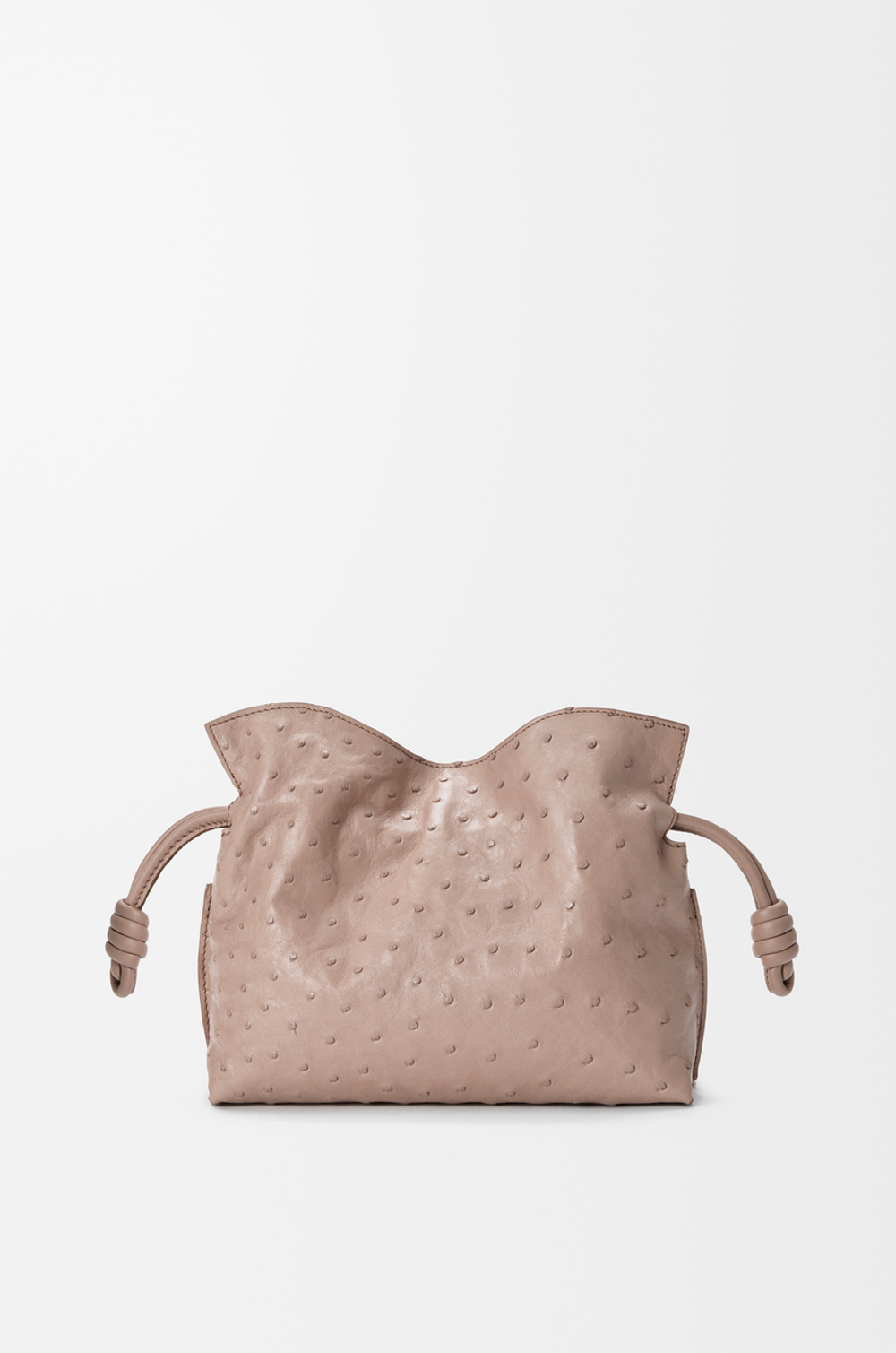 Loewe Мини-клатч Flamenco из страусиной кожи, серо-коричневый