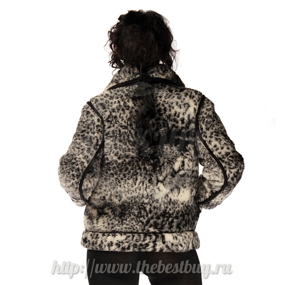 Женская куртка Автоледи-Леопард черный - разм. 42-48  (мод.907)