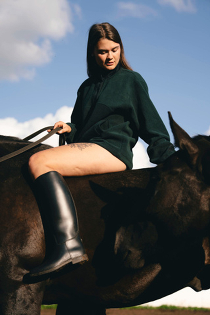 Свитшот с воротником на кнопках из футера барашек в 2 цветах