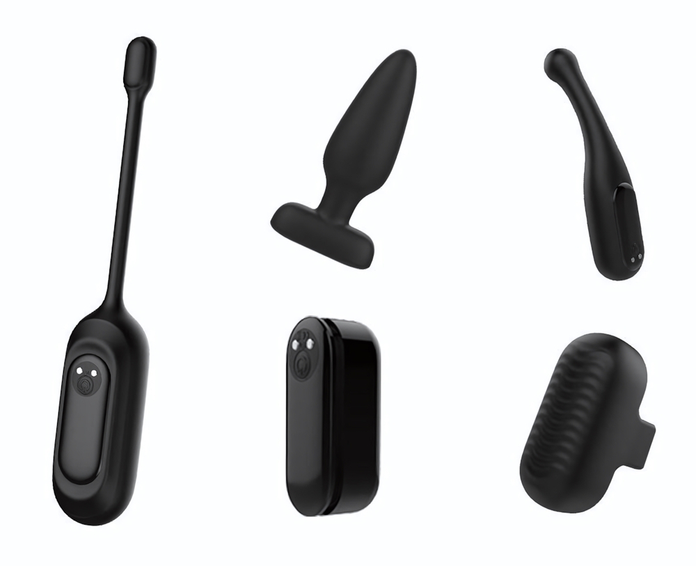 Черный вибронабор из 5 предметов (Цвет: черный)