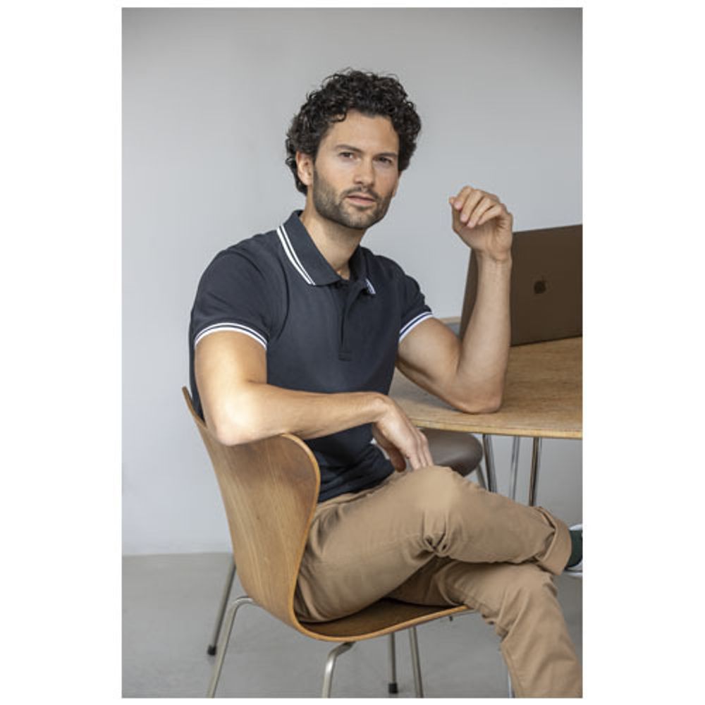 Amarago Мужское поло с коротким рукавом и контрастной отделкой