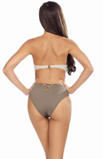 Раздельный купальник-бандо: лиф со съемной бретелью и плавки (Размер: 75B/38) (Цвет: бежевый)