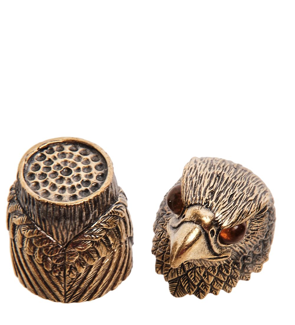 AM-2988 Наперсток «Сокол» (латунь, янтарь)