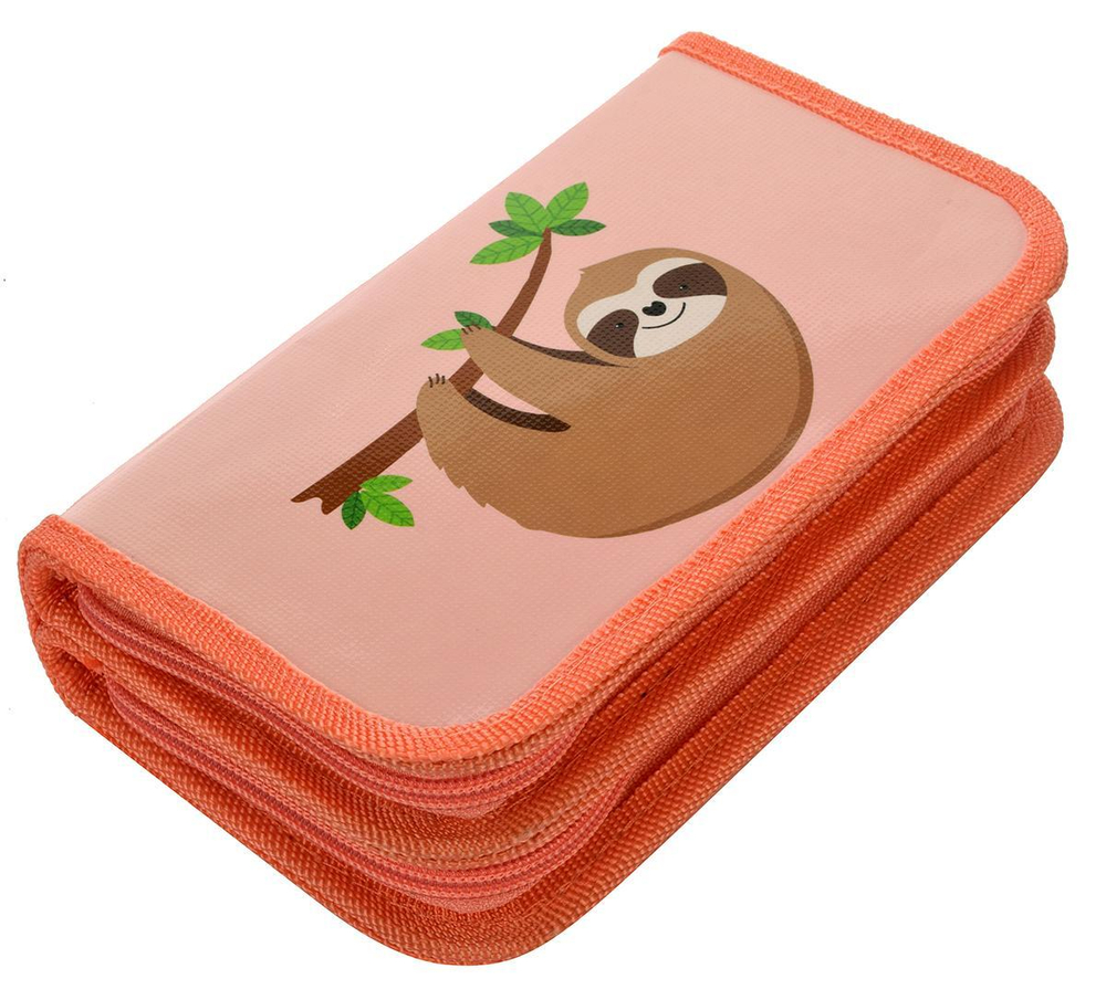 Пенал 2 секц. большой 190/105 "Забавный ленивец 2022" (Пчелка)