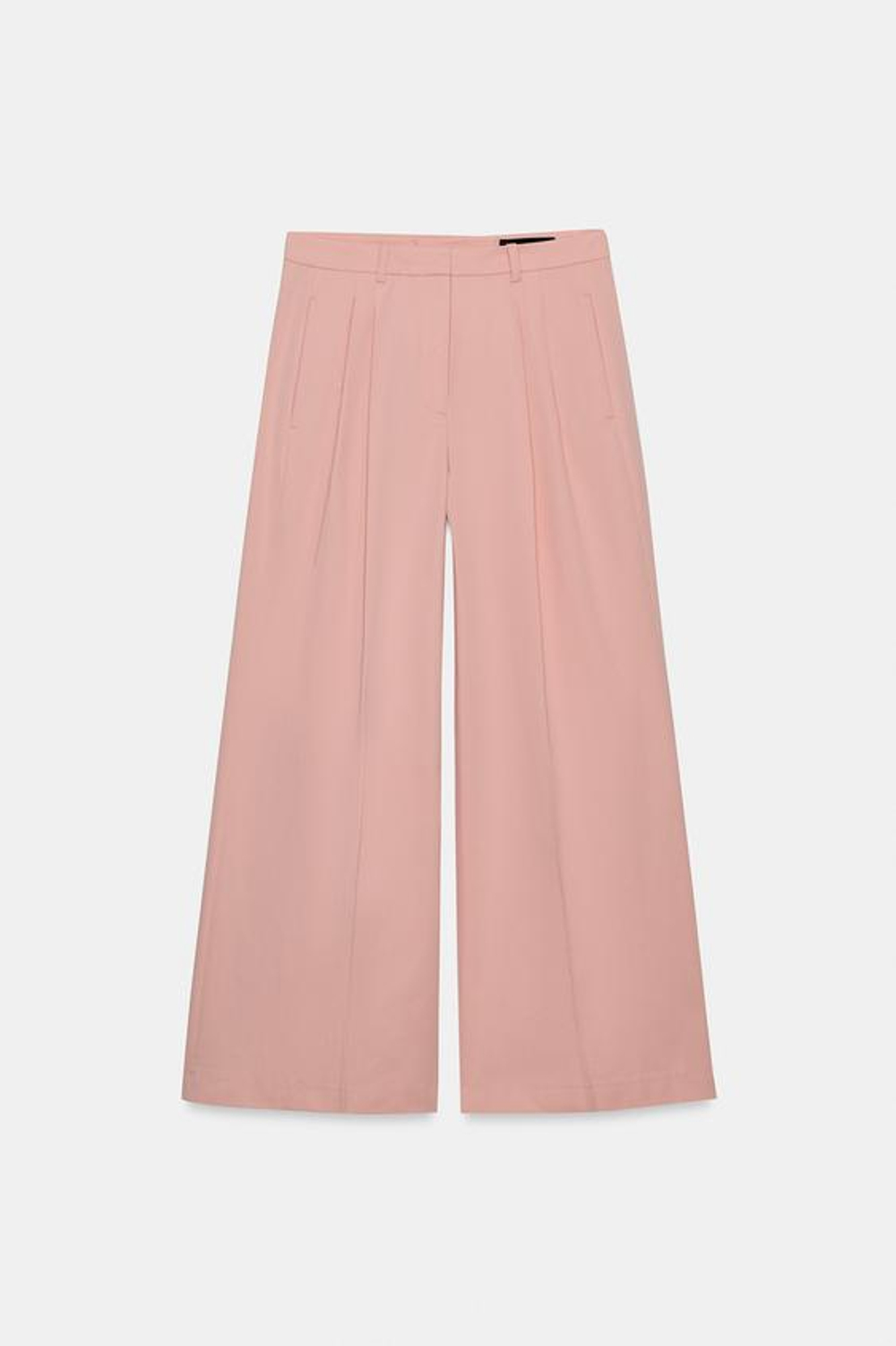 ZARA БРЮКИ WIDE-LEG С ЗАЩИПАМИ — ZW COLLECTION, ПАСТЕЛЬНО-РОЗОВЫЙ