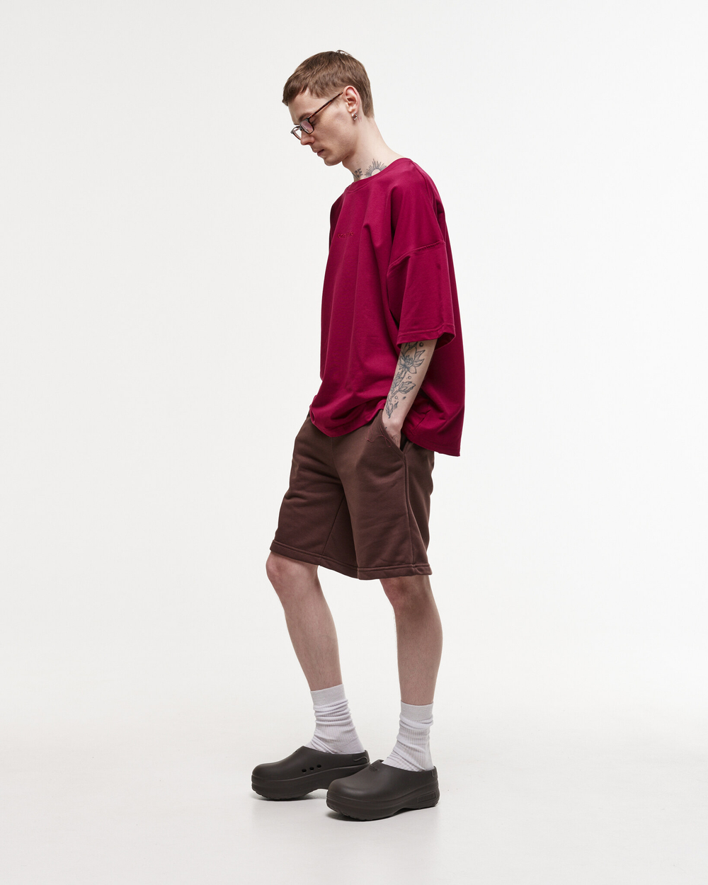 Wide Shorts LOGO French Roast
