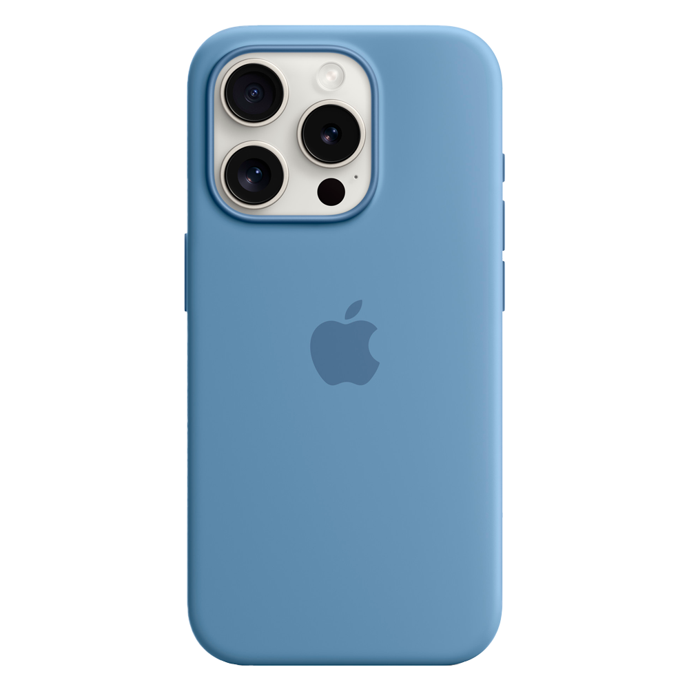 Силиконовый чехол с поддержкой MagSafe Apple Silicone Case для iPhone 15 Pro, Winter Blue (Зимняя синева)