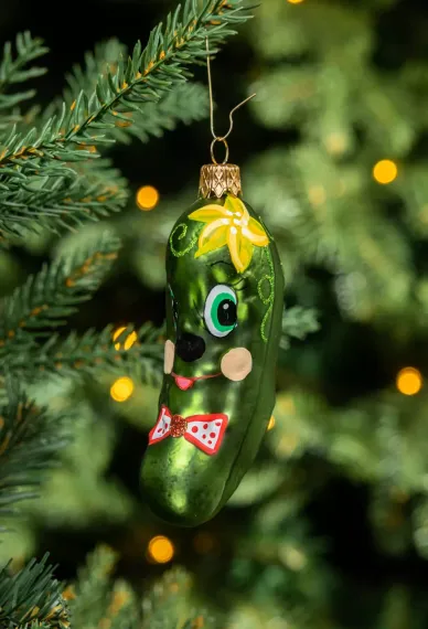 Елочное украшение Огурец мальчик, стекло, 11 см., 1 шт., Витус (59288)
