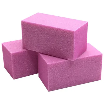 Баф прямоугольный (5см_2,5см) розовый, упаковка 20 штук