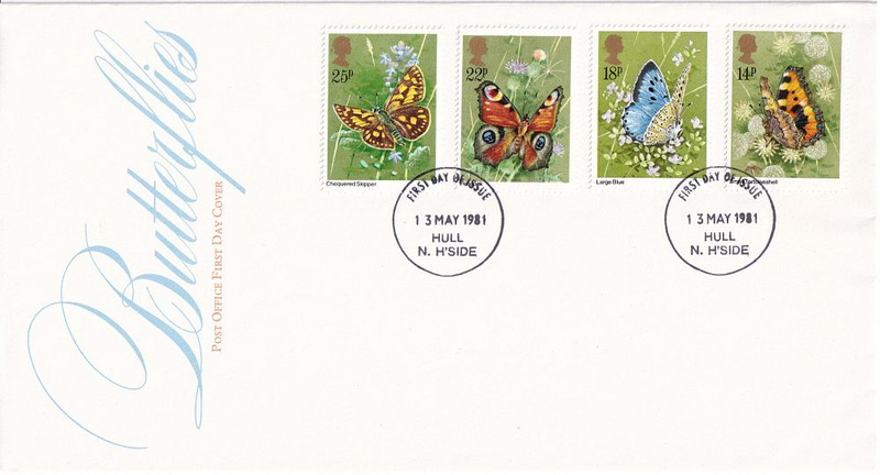 Конверт Первого дня Великобритании от 13 мая 1981 года с четырьмя марками и спецгашенем