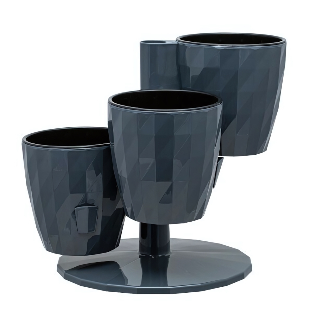Кашпо "RUBY" Трио (1л) Цв. Антрацит НС