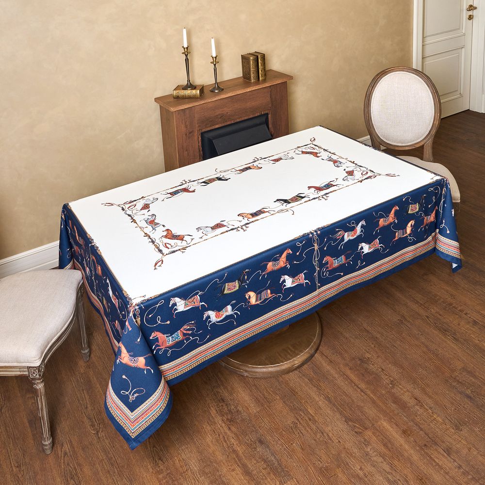 СКАТЕРТЬ "PASSAGE" 140Х180СМ ,БЕЛЫЙ, 100% ХЛОПОК С ПРОПИТКОЙ,ТВИЛ