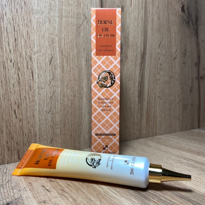 Крем для век 3W Clinic Horse Oil Eye Cream против морщин, лифтинг эффект с лошадиным маслом 40 мл