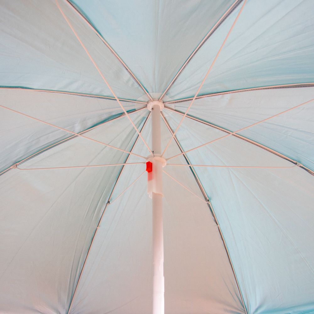 Зонт пляжный СЛЕДОПЫТ прямой, d - 210см, h - 220см, d штока 28/32мм, Oxford 210D, цв. голубой/10/