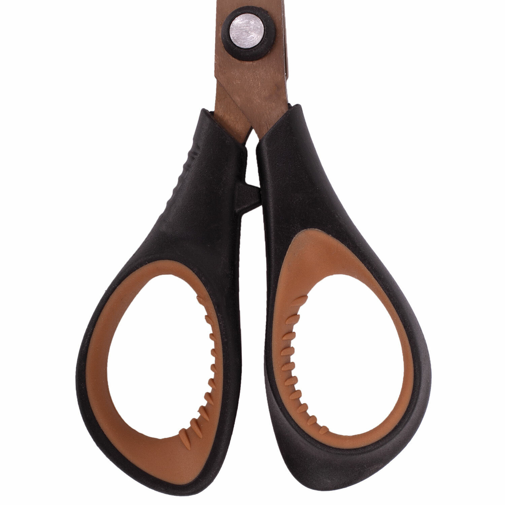 Ножницы BRAUBERG "Heavy Duty" 165 мм суперпрочные титановое покрытие 2-х сторонняя заточка (4 штуки в упаковке)