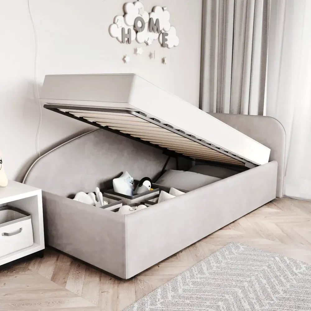 Кровать Элис 90х200 Серый Правый Угол