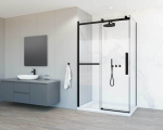 Душевой уголок Como Soft VSR-1CS1013CLB, 1300*1000, черный, стекло прозрачное, , шт