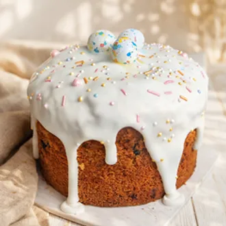 Кулич творожный бездрожжевой с сухофруктами / 450 гр