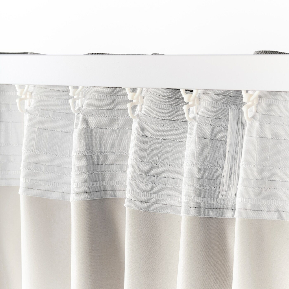 IKEA BLÅHUVA  (ИКЕА БЛÅХУВА)  -  Шторы, 1 пара, светло-серые, 145x300 см