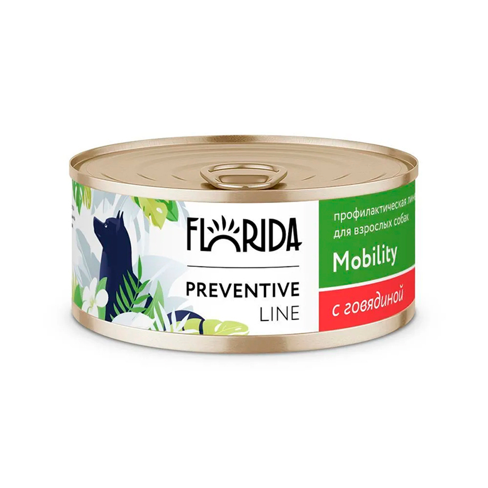 Влажный корм Florida Preventive Line Mobility, для собак, с говядиной, 100 г