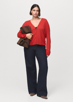 Трикотажный кардиган с V-образной горловиной