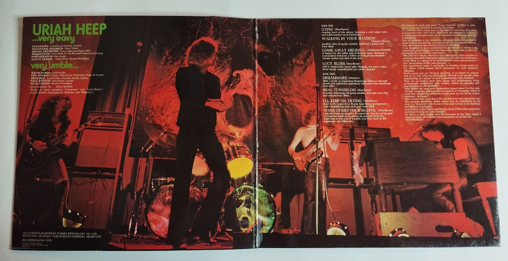 Винтажная виниловая пластинка LP Uriah Heep Very Eavy Very Umble (Germany 1976)