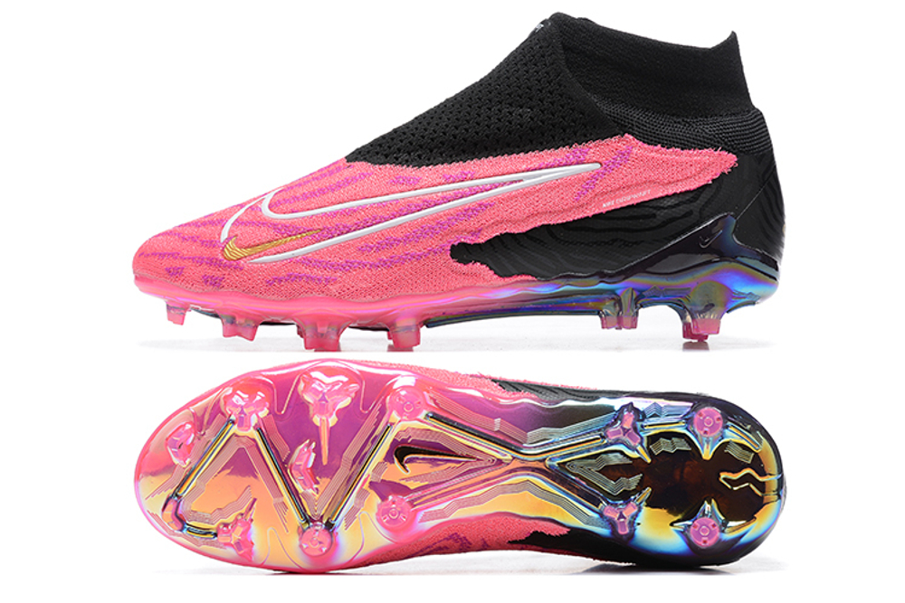 Бутсы Nike Phantom GX Elite FG (Черный+розовый)