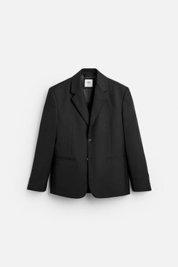 ZARA БЛЕЙЗЕР RELAXED FIT, ЧЕРНЫЙ