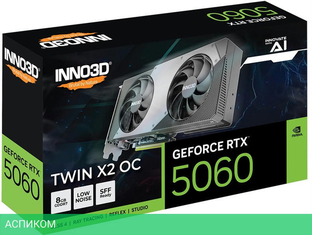 Видеокарта Inno3D RTX 5060 Twin X2 OC 8Gb D7 (N50602-08D7X-195070N)