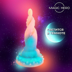 Фаллоимитатор Окти L 200 мм D 20x55 мм, светится в темноте