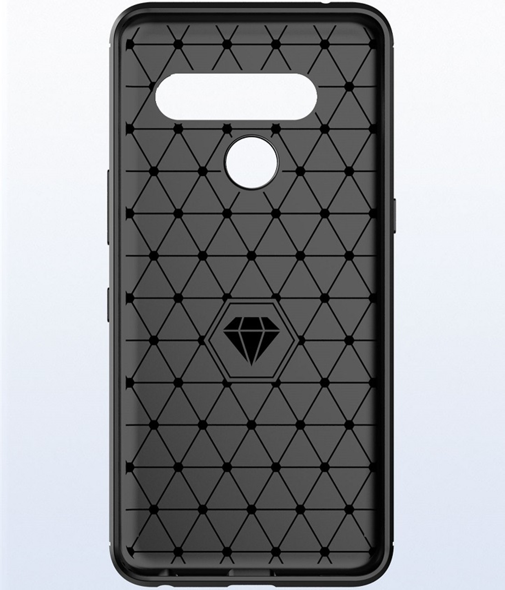 Чехол для LG V50 ThinQ цвет Black (черный), серия Carbon от Caseport