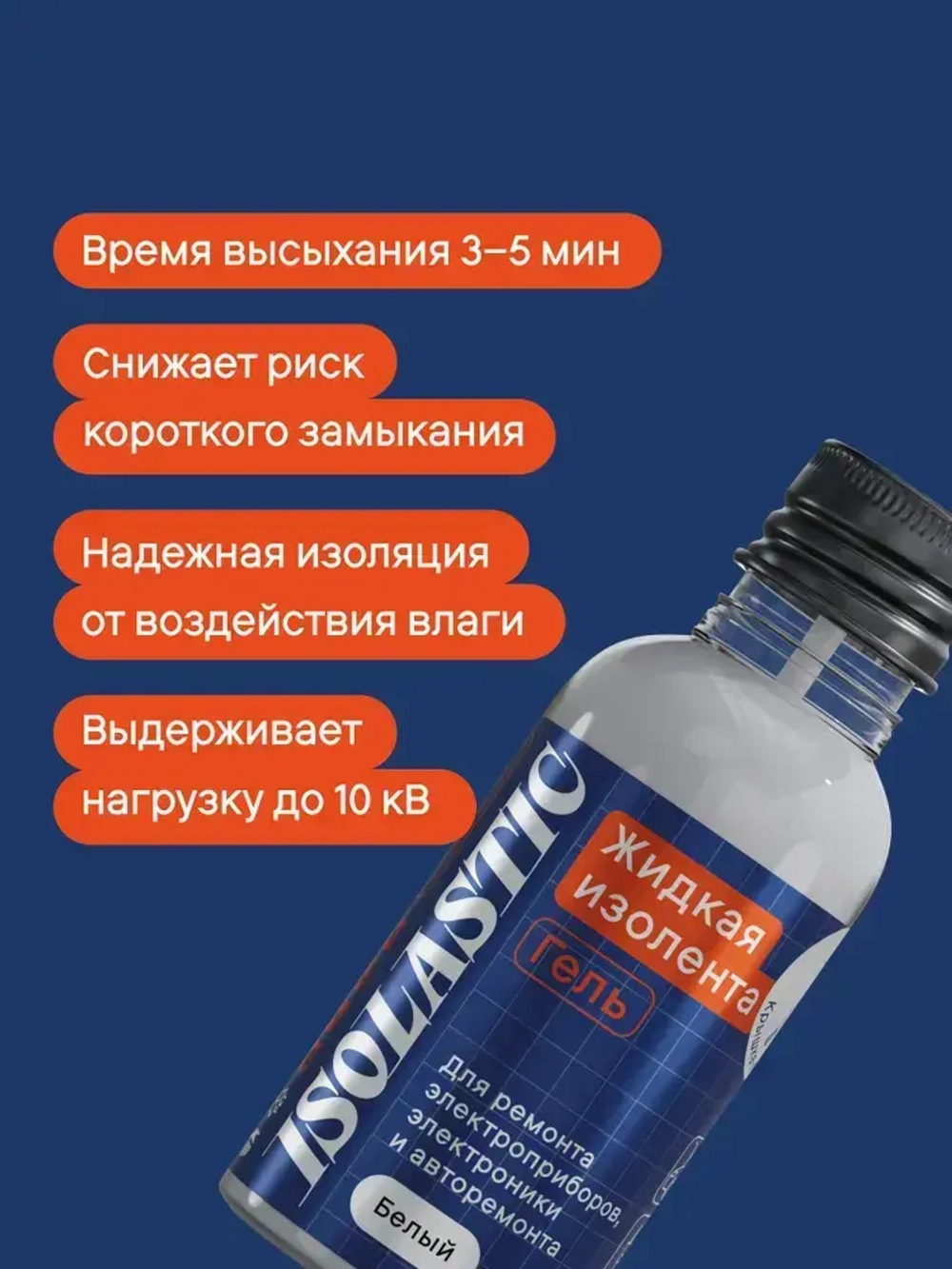 Изолента ЖИДКАЯ ИЗОЛЕНТА крышка-кисть 30 мл , белый