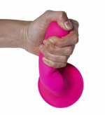 Ярко-розовый фаллоимитатор 17,5см двойной плотности Adrien Lastic Hitsens 4