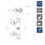 Смеситель термостатический для ванны RS-CROSS 621203S