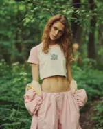 Топ One Two Raglan Crop Duo Tofu & Crystal Rose