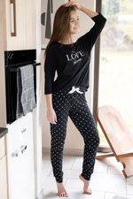 Хлопковая пижама Love Please (Размер: M) (Цвет: черный)