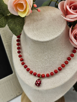 Колье ручной работы из натурального коралла и жемчуга "Фаберже"