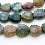 Халцедон ("Индийский агат"), сердце с огранкой, размер около 15 мм, цена за набор 5 шт