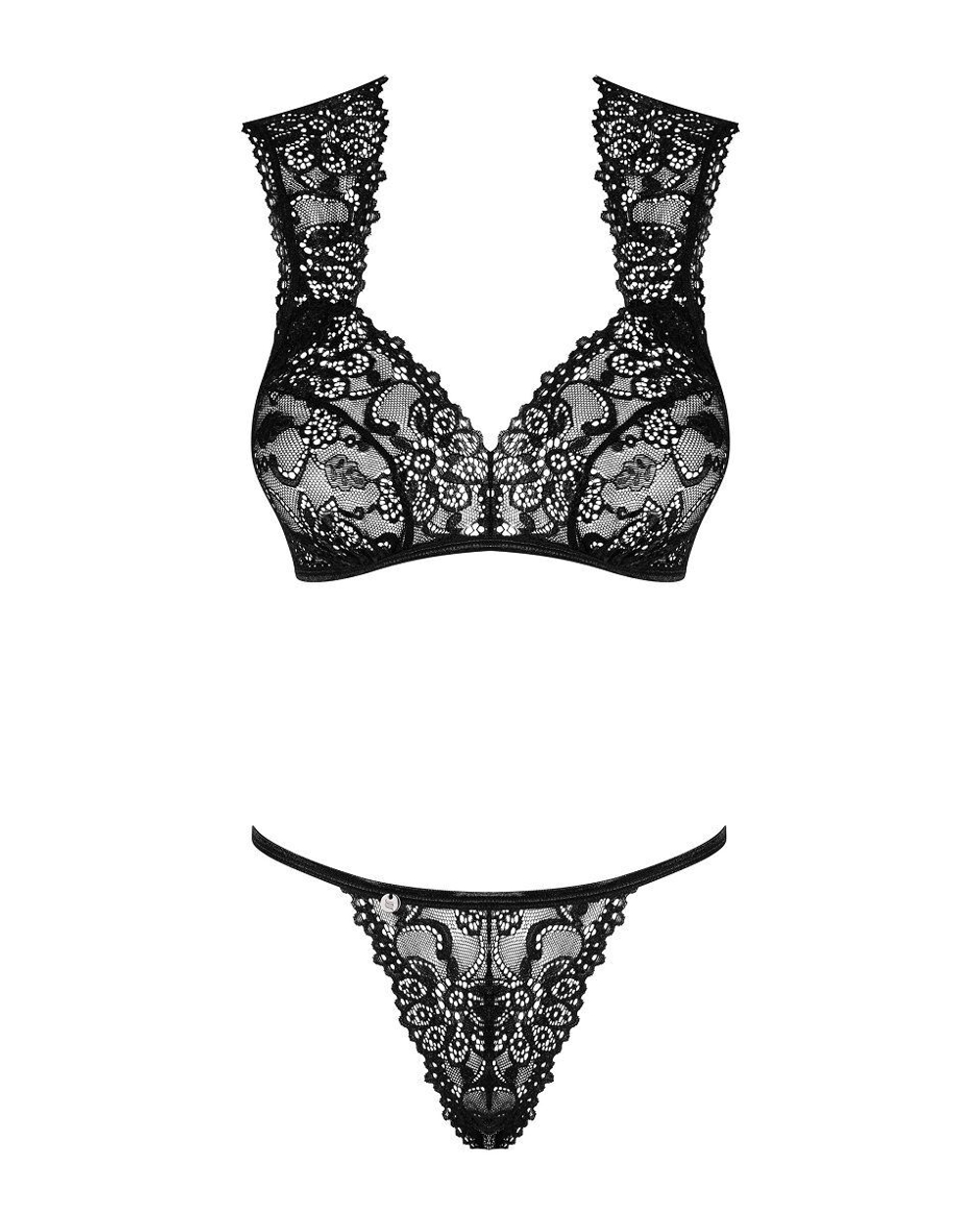 Очаровательный кружевной комплект Elisetta (Размер: S-M) (Цвет: черный)