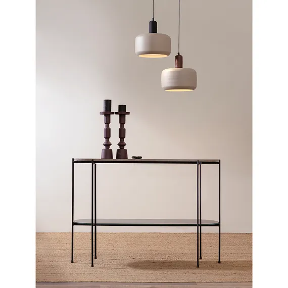 Светильник потолочный Juko, Ø30х32 см, черный/бежевый