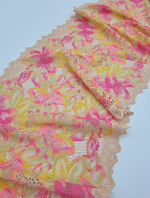 Кружево эластичное жёлтый/розовый К627