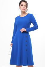 Платье ярко-синее с декоративными пуговицами DStrend (Акция)