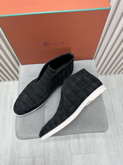 Ботинки Loro Piana Open Walk из нубукового крокодила