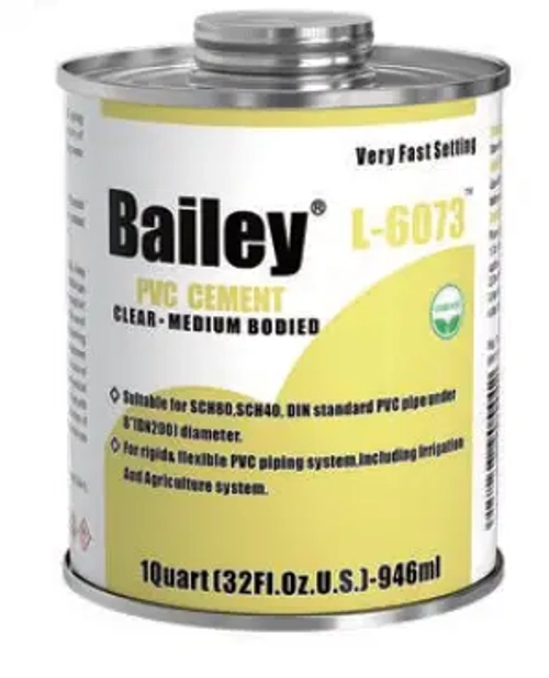 Клей для ирригационных и сельскохозяйственных трубопроводных систем из ПВХ в банке с кисточкой Bailey L-6073 (Китай)