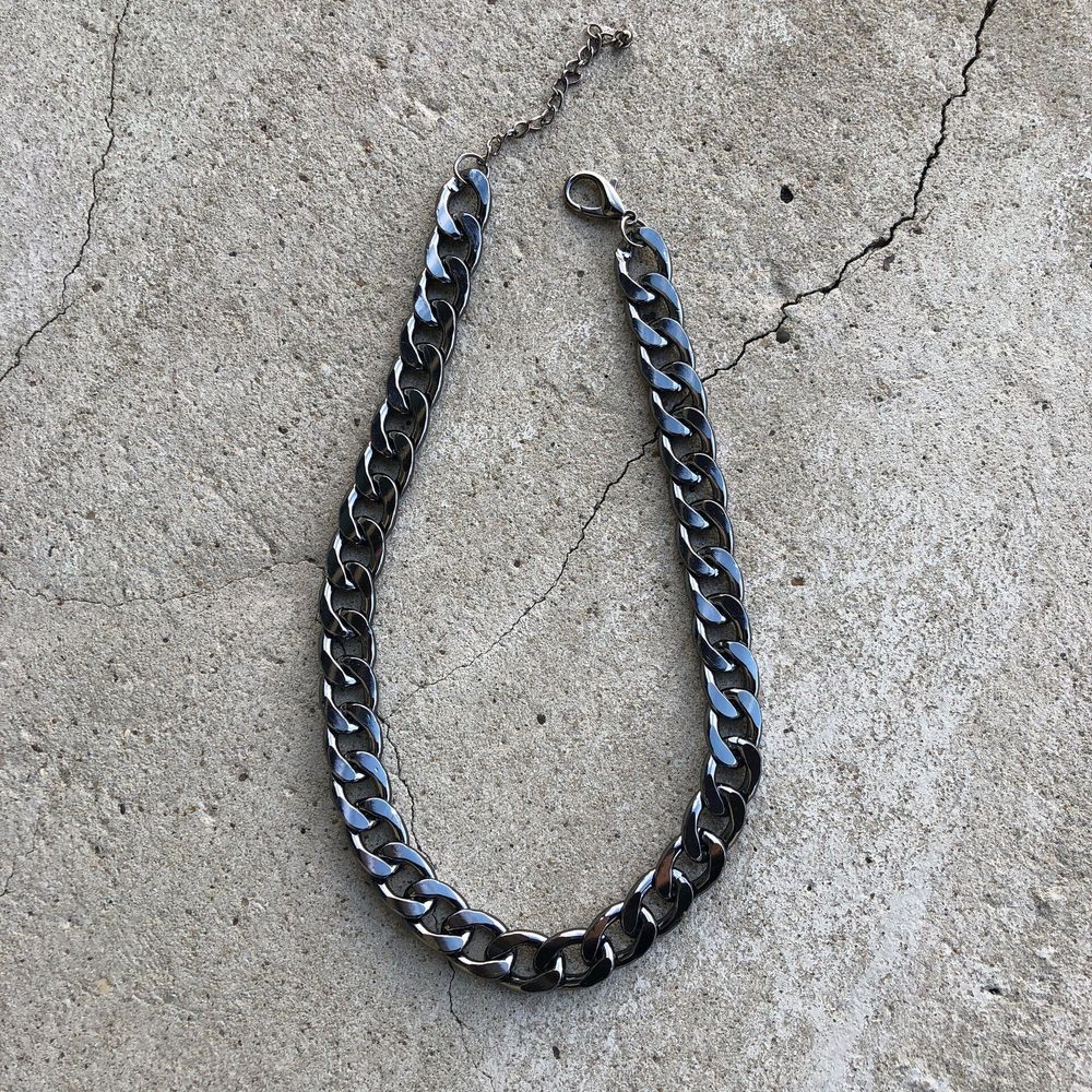 цепь плоское плетение, цвет антрацитовый цепь плоское плетение, цвет антрацитовый