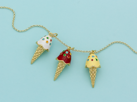 Подвеска "Мороженое" 23мм, с эмалью