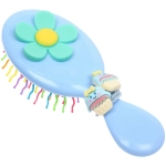 Расческа массажная детская и 2 резинки «МИЛА», ромашка, цвет голубой, 14*5,5см (пакет с подвесом)