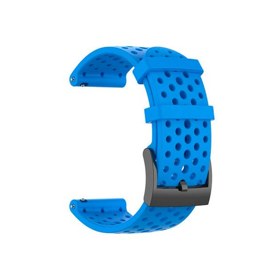 Силиконовый дышащий ремешок Suunto 24 mm для 9 / 9 Baro / 7 / D5 / Spartan Sport быстросъемный (Athletic 1) короткий (Голубой)